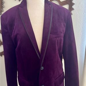INC International Concepts Deep Purple Velvet Jacket